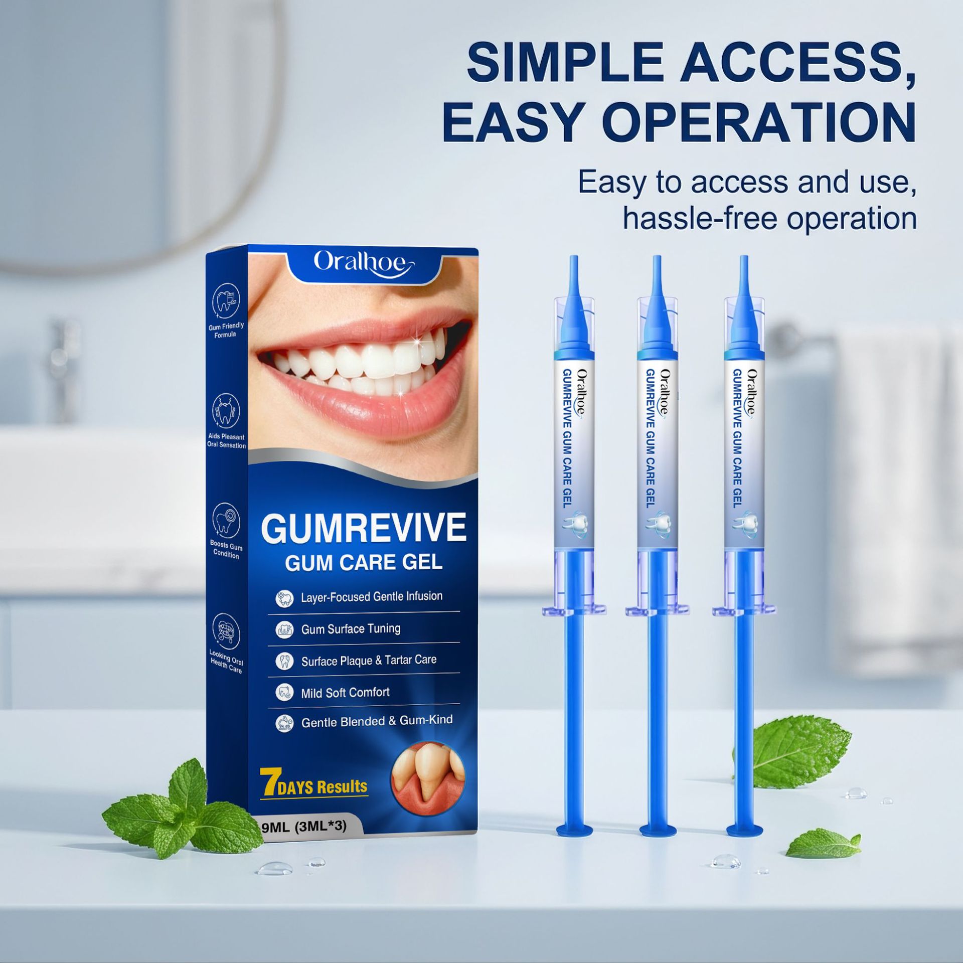 Teeth Whitening With Hydrogen Peroxide - Oral Care Gel 3Pcs Gum Cleaning