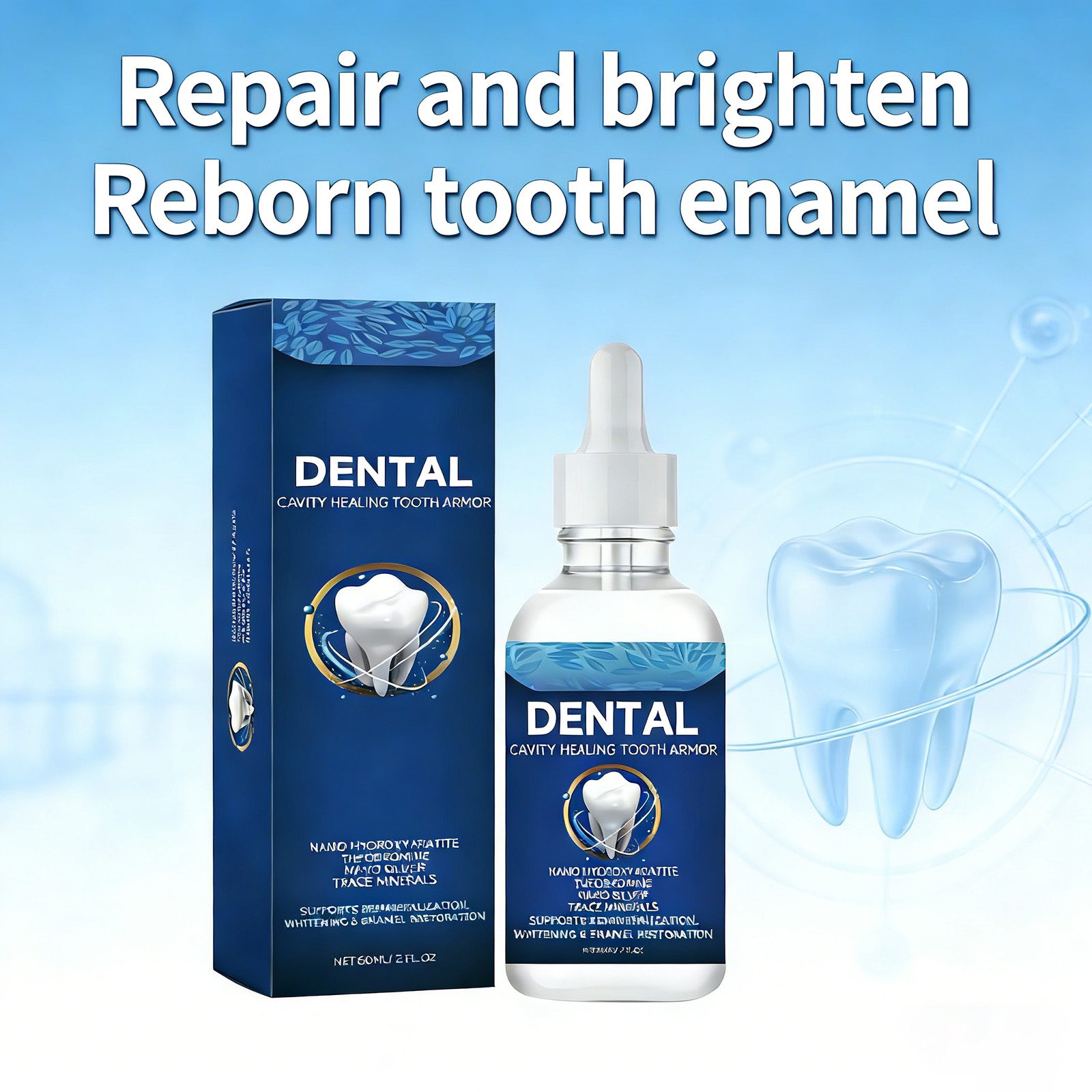Hydroxyapatite Toothpaste - 60ml Nano Hydroxyapatite Tooth Armor Liquid
