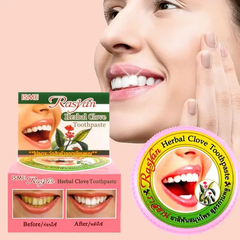 Teeth Paint Whitening - Thai Clove/coconut Tooth Powder Rasyan Removal