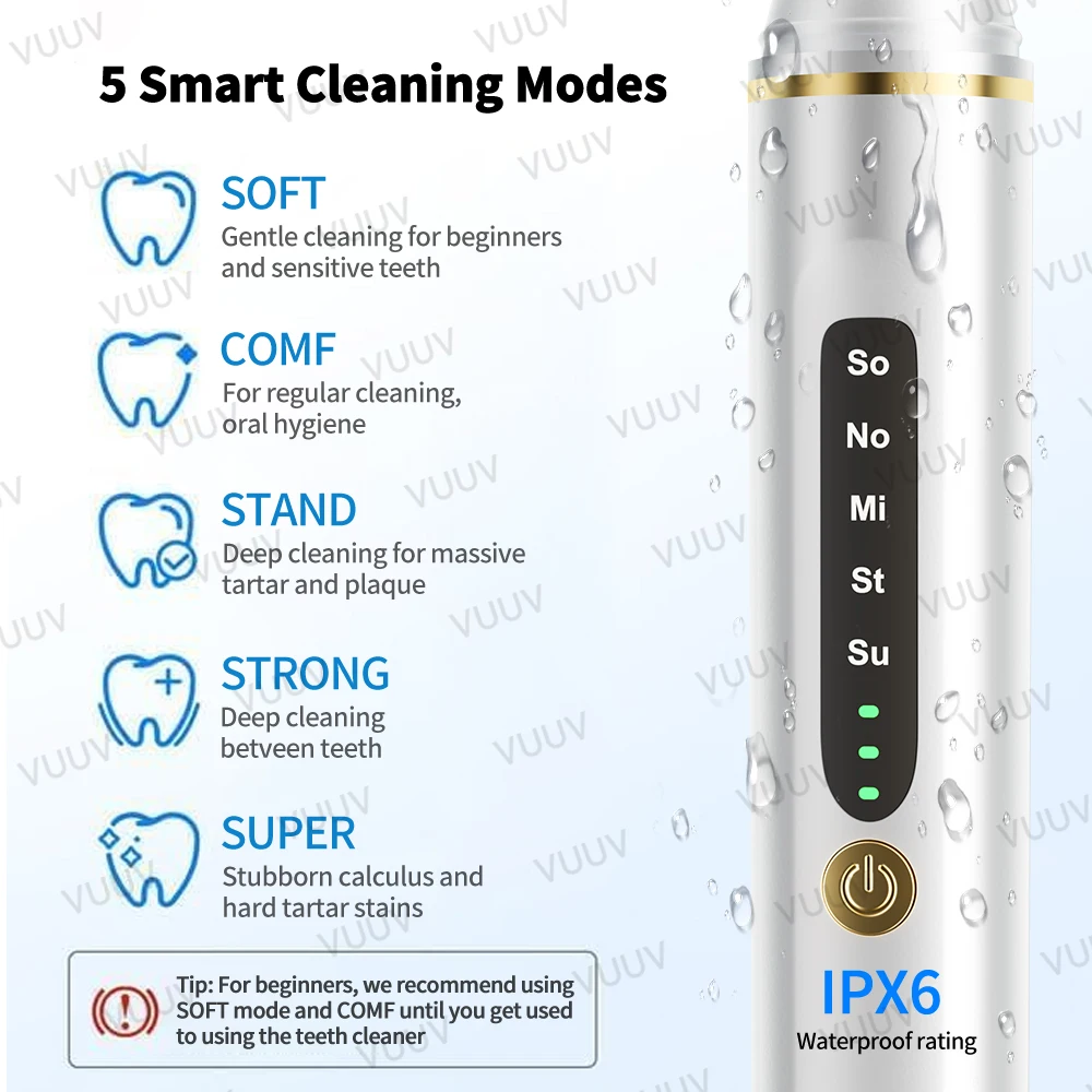 VUUV Ultrasonic Teeth Cleaner  - огляд і ціна Teeth Whitening Uv