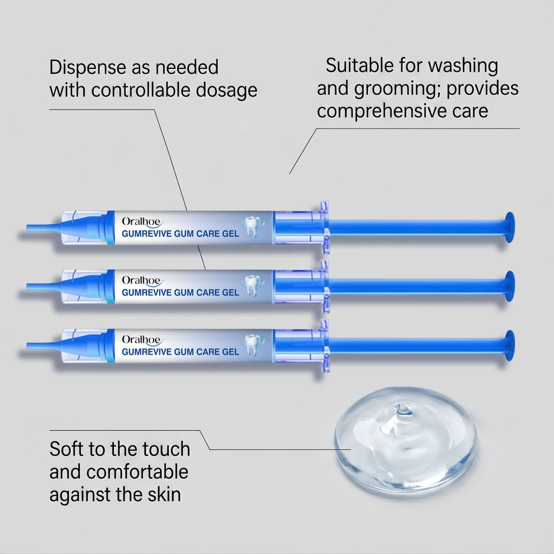 Oral Care Gel 3Pcs Gum Cleanin - огляд і ціна Teeth Whitening With Hydrogen Peroxide